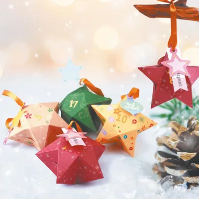 Image de Kit pour faire son propre calendrier de l'Avent étoiles à suspendre