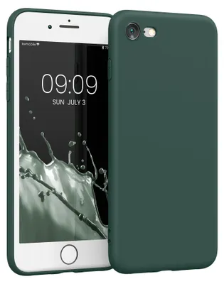 Produktbild von kwmobile Handyhülle für Apple iPhone SE (2022) / SE (2020) / 8 / 7 Hülle - weiches Handy Silikon Case - Schutzhülle Cover - Moosgrün