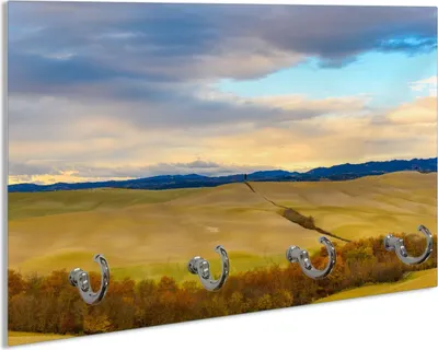 Produktbild von Wallario Handtuchhalter aus Glas, Motiv: Herbst in der Toskana, 30 x 20 cm mit 4 Haken