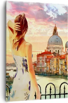 Produktbild von Bild auf Leinwand - Leinwandbild - Einteilig - Venedig Brücke Wasser - 70x100cm - Wand Bild - Wanddeko - Wandbilder - Leinwanddruck - Wanddekoration - Leinwand bilder - Wandbild - PA70x100-3495