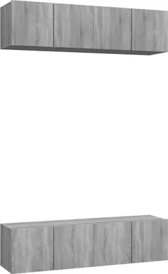 Produktbild von vidaXL TV-Wandschränke 4 Stk. Grau Sonoma 60x30x30 cm Holzwerkstoff