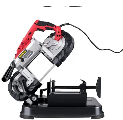 Obrázek produktu pro VEVOR pásová pila velikost řezu 12,7 cm, 1100 W 10 A ocelový pilový pás Pila na železo s max. řezným výkonem 127 mm (bez podstavce), stupnice rychlosti 137,8 - 472,4 stop za minutu Pásová pila na kov