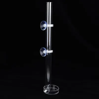 Produktbild von Kristall Garnelen Siervissen Aquarium Futter Gootsteen Futterröhre - Acryl Transparent Langlebig Mit Saugnapf Und Halterung (40cm)