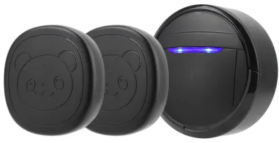 Image de Sonnette pour chien, sans fil, étanche, avec bouton tactile, pour l'éducation des chiens et des animaux de compagnie. Sonnette pour porte, avec fonction SOS, 2 boutons, 1 récepteur (fiche EU, 220 V)