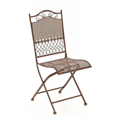 Produktbild von CLP Gartenstuhl klappbar Kiran romantischer Balkonstuhl im Jugendstil aus Eisen antik braun