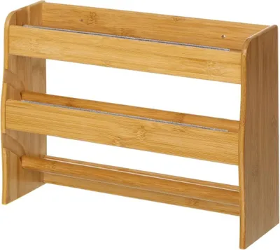 Produktbild von HowHomely | Küchenorganizer aus Bambus - Frischhaltefolienspender und Papierrollenhalter - 26 x 10 x 36 cm