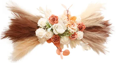Image de Couronne de linteau pour arche de mariage style bohème Couronne de linteau en fleurs artificielles
