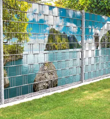 Produktbild von Sichtschutzstreifen Strand Berge Sichtschutz Garten Zaun - Teil2 250x180cm