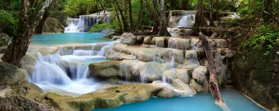 Produktbild von Fototapete - Waterfall 375x150cm - Vliestapete