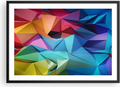 Produktbild von Gerahmtes Poster - Schwarzer Rahmen - Formen futuristisch geometrisch - 70x50 cm - Wand Bild - Wanddeko - Wandbilder - Wandposter - Bilderrahmen - Bilder - Kunstdruck - Wandbild - P2BAA70x50-3027