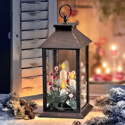 Produktbild von LED Outdoor Laterne CLARA FP 14x14x30cm (schwarz-kupfer / Kunstst.)