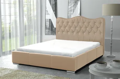 Produktbild von Polsterbett Bett Komplettset SULTAN Kunstleder Beige 160x200cm