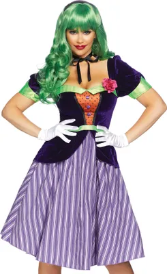 Produktbild von Deluxe Harlekin Kostüm für Damen violett-grün L (44-46)