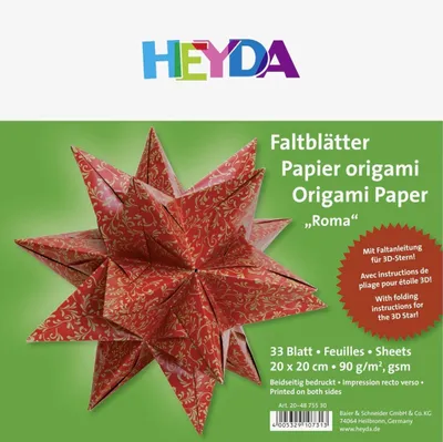Produktbild von HEYDA 204875530 Faltblätter-Set Roma 20 x 20 cm rot/goldfarben