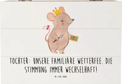 Produktbild von Mr. & Mrs. Panda Geschenkbox Tochter Wetterfee 22 x 15 cm - Weiß - Geschenk, Schatulle, fotobox, persönliche Erinnerungen, Familie, Geburtstage, Kiste mit Deckel, Freude