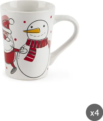 Zdjęcie produktu dla Excelsa Zestaw 4 kubków Bałwanek Porcelana 38 Cl Kolorowy