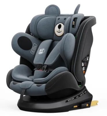 Produktbild von BUF BOOF® P100 Kindersitz i-Size R129 40–150 cm 360° drehbar ISOFIX Autositz mit Seitenaufprallschutz, Liegefunktion bis 165° BlackBear