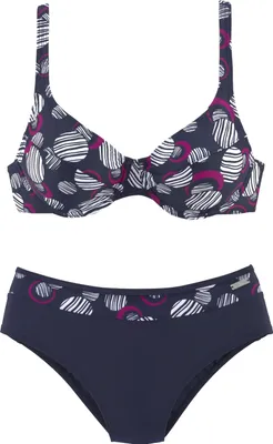 Produktbild von LASCANA Bügel-Bikini schwarz-bedruckt Größe 38 Cup F