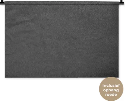 Produktbild von MuchoWow® Wandteppich Wandbehang Leder - Strukturiert - Lederoptik - Grau 90x60 cm Tapisserie Dekoration Wandtuch - Wandskulpturen - Bildteppich