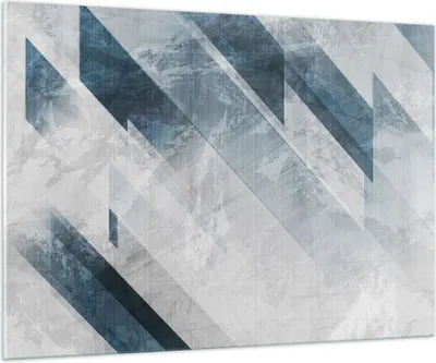 Produktbild von Bilder auf glas - Einteilig - Blau Weiß Figuren - 100x70cm - Glasbilder - Wandbilder - Bilder - zum Aufhängen bereit - Wanddekoration aus Glas - Glas Bilder - Wandbild auf Glas - GAA100x70-5082
