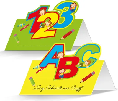Produktbild von Folat Tischkarten Schulanfang - 24 Stück, 1. Schultag, Namenskarten
