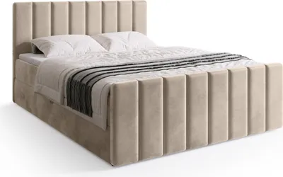 Produktbild von BroMARKT Boxspringbett DENVER DUO mit 2 Bettkasten, Bonell-matratze, Polsterbett, Bett (Beige, Paros 02, 140x200 cm)