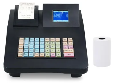 Registrierkasse mit 48 Tasten, 2,8" Display, Thermodrucker 58 mm