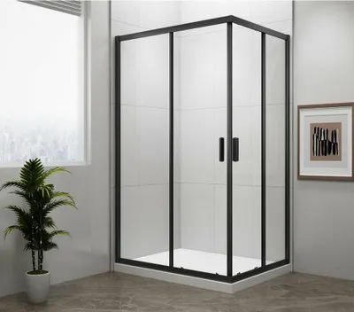 Immagine prodotto di EASY BLACK cabina doccia rettangolare 900x800 mm, vetro trasparente