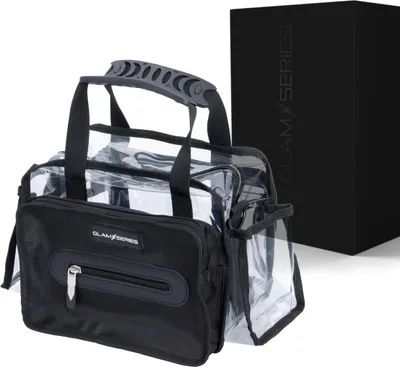Immagine prodotto di GlamSeries GlamSetter M borsa per cosmetici 230 x 120 x 180 mm, organizzatore trasparente per il trucco con possibilità di trasporto flessibile