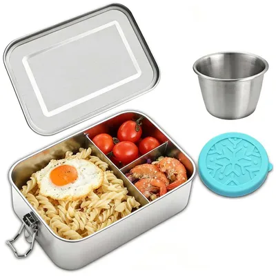 Productafbeelding van Omgoods - RVS Bento Lunchbox met 3 Compartimenten