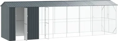 Image de vidaXL Cage à oiseaux anthracite 860 x 208 x 247 cm Acier galvanisé