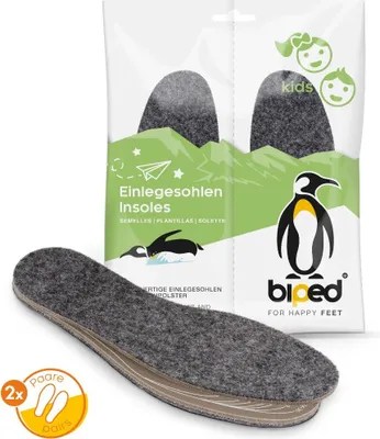 Produktbild von biped 2 Paar Kinder Filzsohlen mit Natur Latex zum Zuschneiden z2740(22-35)