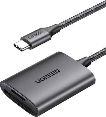 Produktbild von Ugreen CM401 USB C 5Gb/s SD/TF-Kartenleser  Grau