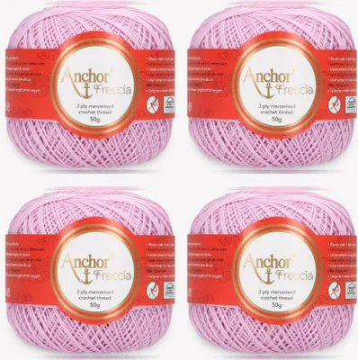 Produktbild von 4x Anchor Freccia 6 – Feines Baumwollgarn für Häkelprojekte (Color 00103)