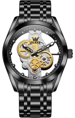 Image de Montre Homme OLEVS MCH-41513 - Élégance Noir, Argent et Or KP41513