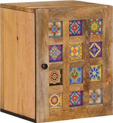 Obrázek produktu pro Zavěšená koupelnová skříň s úložištěm Přírodní 38 x 33 x 48 cm