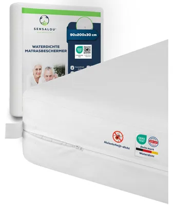 Produktbild von Matratzenschutz Matratzenbezug - 90 x 200 cm - Wasserdicht - Mit Reißverschluss - Anti-Milben