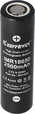 Produktbild von KeepPower IMR18650 - 2500mAh 3,6V - 3,7V Hochstromzelle Li-Ion-Akku