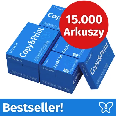 Zdjęcie produktu dla NOWOŚĆ: Easyprint Papier do drukarek i kopiarek, 15000 arkuszy, 30 x 500, A4, Premium, ekstra biały, CIE 160, Zwycięzca testów, Certyfikat PEFC
