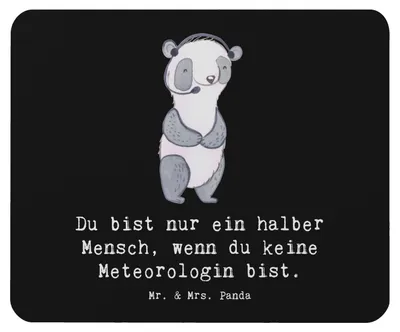 Produktbild von Mr. & Mrs. Panda Mousepad Meteorologin Herz - Schwarz - Geschenk, laptop, Mauspad, mousematte, Mouse Pad