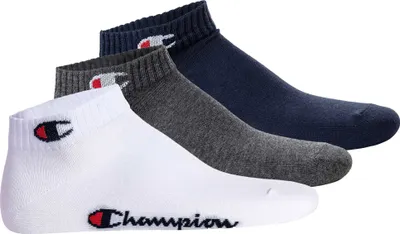 Produktbild von Champion Uni Socken, 3er Pack - Quarter Socken, Basic, Logo Blau/Weiß/Grau EU 35-38
