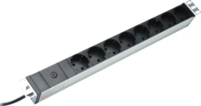 Zdjęcie produktu dla Digitus Listwa zasilająca PDU 19" Rack, 8x gniazdo schuko, 2.0m, 1x wtyk C14, 10A, profil aluminiowy, 2 m, Typu F, Czarny, Aluminium, Chiny, 8 x gniazdo sieciowe