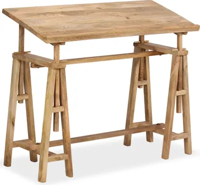 Image de Table à dessin en bois de manguier massif 116 x 50 x 76 cm