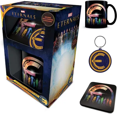 Produktbild von Pyramid The Eternals Tasse, Untersetzer und Schlüsselanhänger