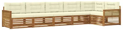 Produktbild von vidaXL Outdoor-Sofagarnitur mit Kissen 6 pcs Natur und Creme