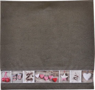 Produktbild von framsohn Geschirrtuch 'Herzerl' Zwirnfrottier 50 x 50 cm Taupe - Braun