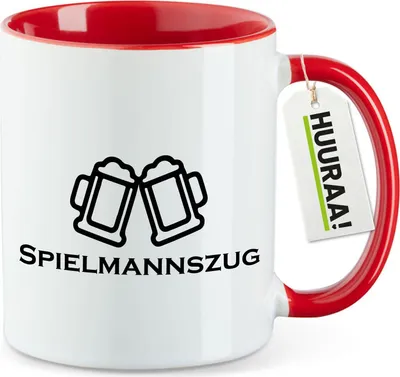 Produktbild von Huuraa Kaffeetasse Spielmannszug Schützenfest 330ml Rot Keramik Kaffeebecher Geschenkidee