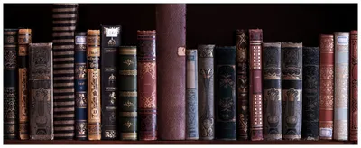 Produktbild von Wallario Wandbild aus Acryl, 125 x 50 cm, freischwebende Optik - Bücherregal mit alten Büchern