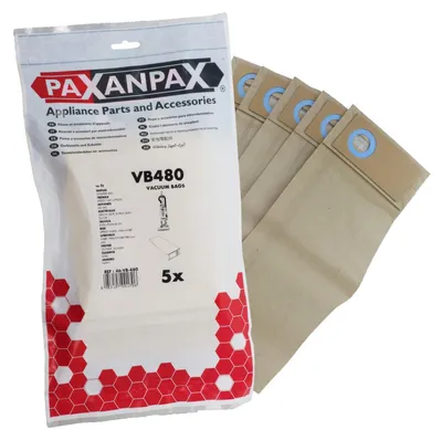 Staubsaugerbeutel VB480 Papier 5 Stück kompatibel mit Trewax RX30 u.a.