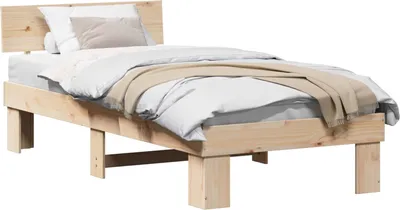Obrázok produktu pre vidaXL Rám postele s čelom prírodný 75 x 190 cm masívne borovicové drevo